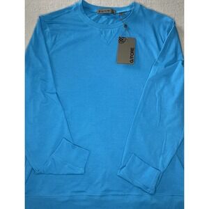 G/FORE Luxe Crewneck Mid Layer Pullover Shirt Long Sleeve Blue Relaxed Size Med